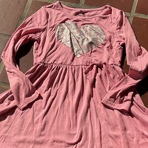 Limited Too Pink Long Sleeve Heart Dress